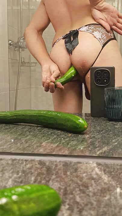 Wet fun with natural dildos