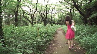 Cette femme japonaise et son mari aiment faire l'amour dehors et elle squirte. Sexe amateur japonais