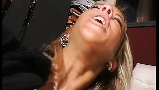 Hot German MILF sucks small dick and fucks herself with dildo