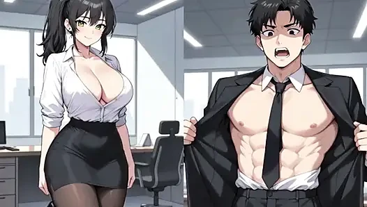 Big tits secretary gets bent over the desk by her boss for fucking private meeting