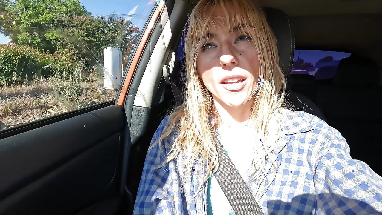Petite Blonde Deepthroats Cock in Public Parking Lot