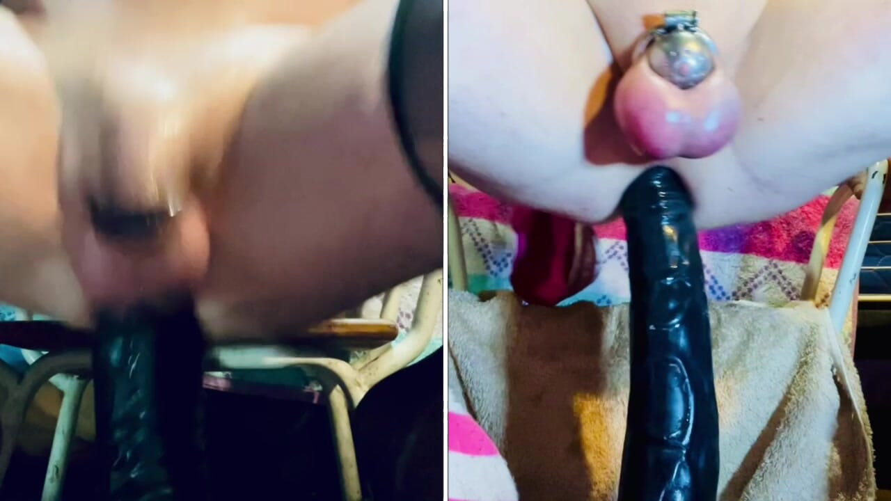 Split screen ass riding Sissy