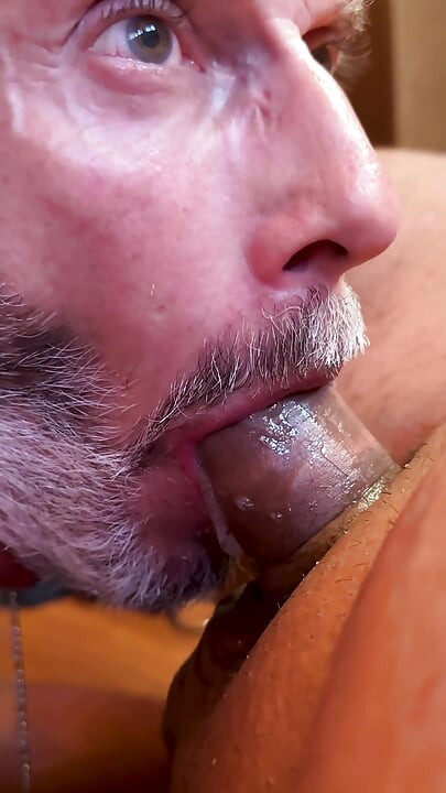 Mature Submissive Sucks Fat Bear's Thick Cock Part 1