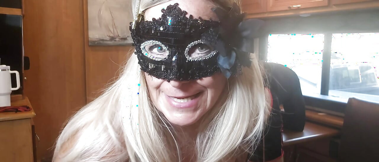 DOMME BLONDIE FUCKS HIS ASS IN THE MOTORHOME