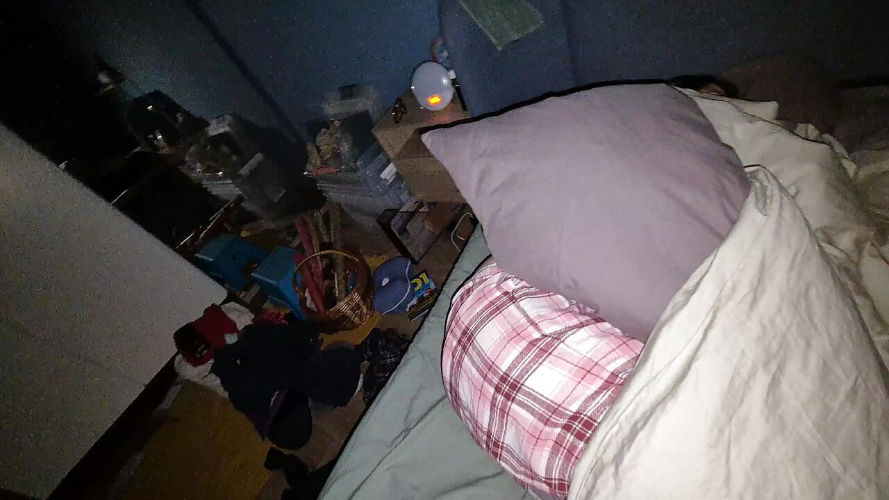 Woke her up to join my autofellatio session