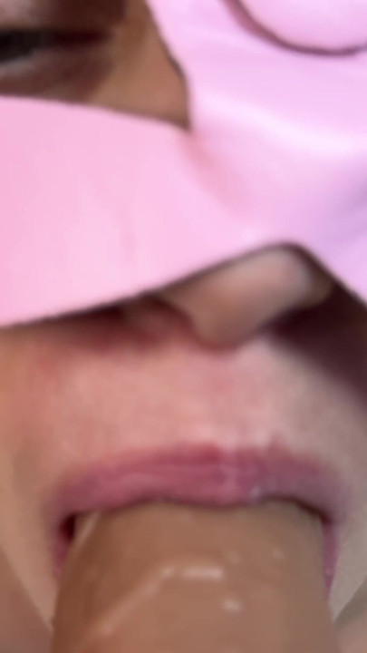 POV Gagging Deepthroat Blowjob Dildo Close Up