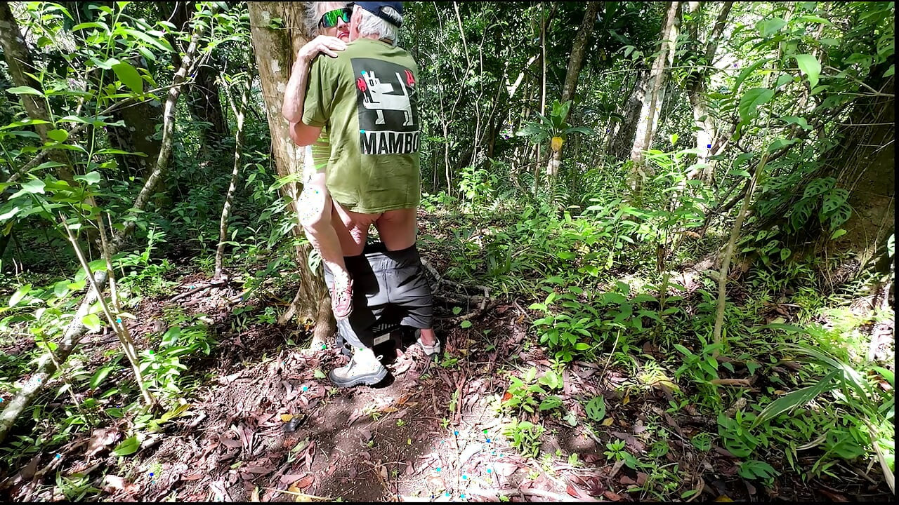 Two Senior Citizens Seeing if They Can Still Fuck Against a Tree