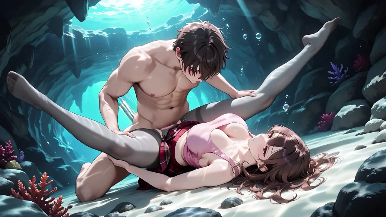 Hentai Girl Fucked Hard in Secret Underwater Cave - Massive Creampie Overflow
