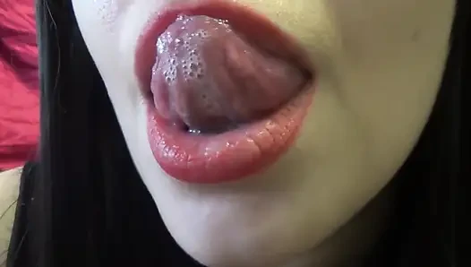Tongue and spit play with a lot of teasings