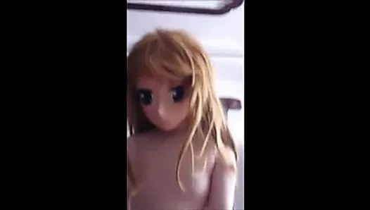 Kigurumi girl riding