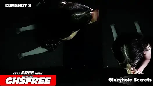 GLORYHOLE SECRETS - die brünette ronnie violet gloryhole schluckt sieben heiße ladungen
