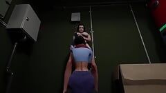 Lesbians in the boiler room: 3D porn Short Clip