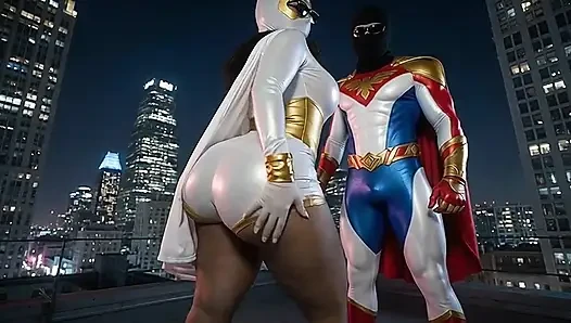 Petite Superheroine Showing and Twerking Her Massive Ass