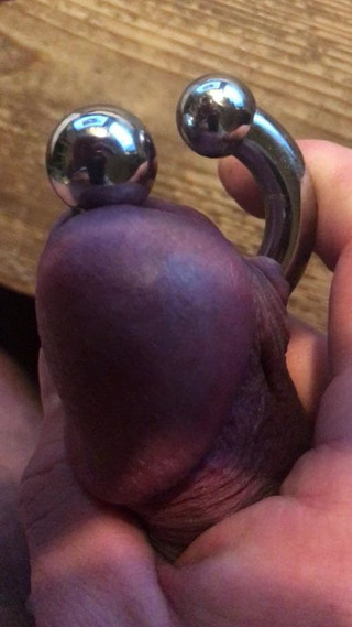 Massive Prince Albert Piercing - Playing with My Cock