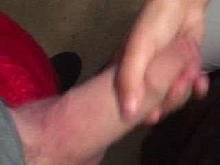 18 year old girlfriend tugging on my uncut cock