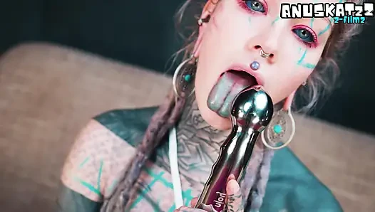 Rough Steel Dildo Anal & Messy Gape Closeup
