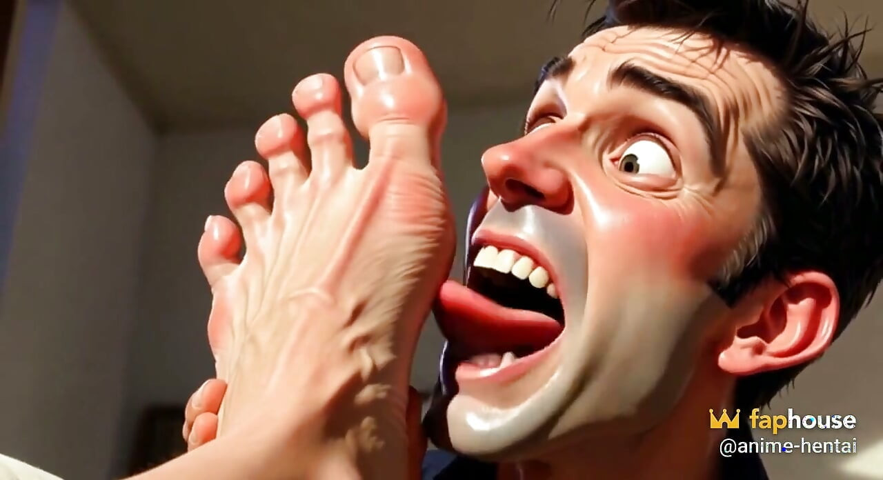 Submissive Foot Slave Licking Big Feet