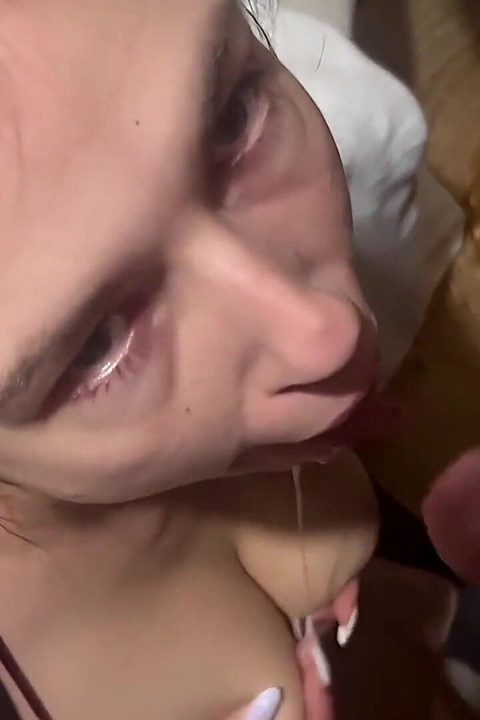 Cuckold I Sucked My Guest, Deepthroat and Facial in Front of My Man