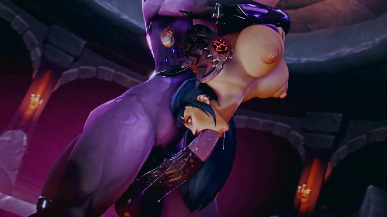 Sexy Human Swallows Huge Futa Draenei Cock