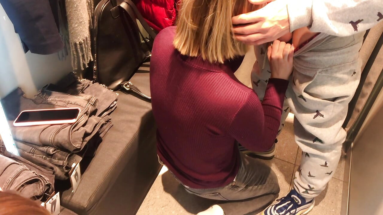 Sneaky Changing Room BJ - Amateur Girl Sucks Cock in Clothing Store RAW