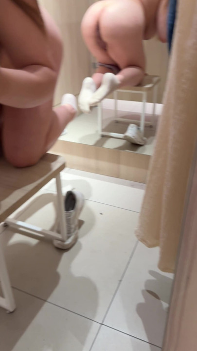 My big ass in the changing room spreading