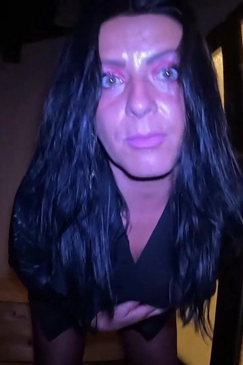 Risky Night Blowjob in Stockings & Fur Coat - Almost Caught by Neighbors 296