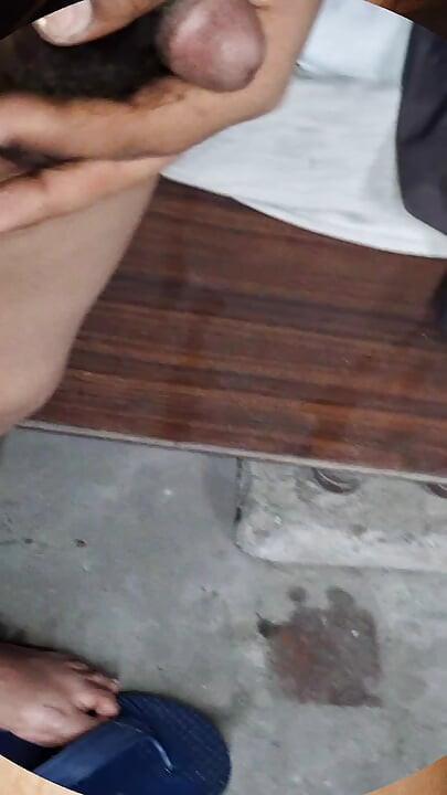 Masturbating in rain full of enjoy in open and bathroom cum
