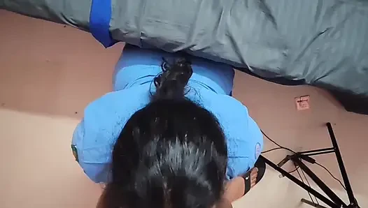 Bangladeshi girlfriend seduced her boyfriend while smoking and licked his balls part 1