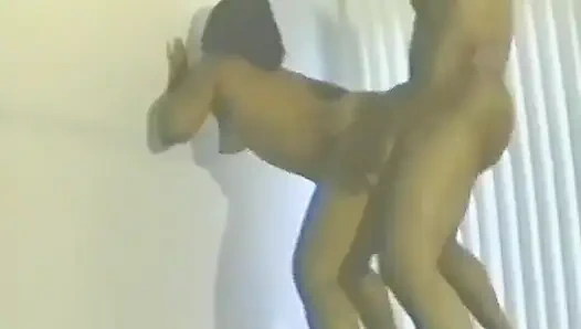 Big Tit Ebony Chick Takes on Two Hard Dicks