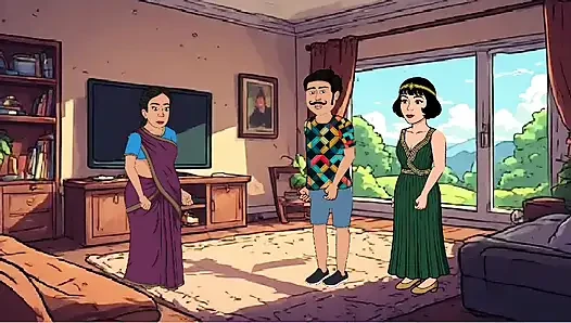 Seks threesome bhabhi india dan istri