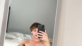 Blonde French twink with a big dick and big balls
