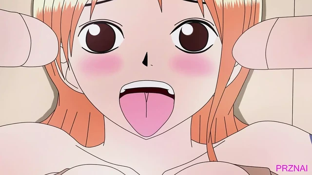 Nami Happened to Meet Three People and Had Sex Together one Piece