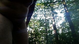 Outdoor-Abenteuer mit Penis in der Hand