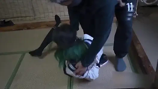 Xr65-a Girl in a School Uniform Had Her Feet Tickled.