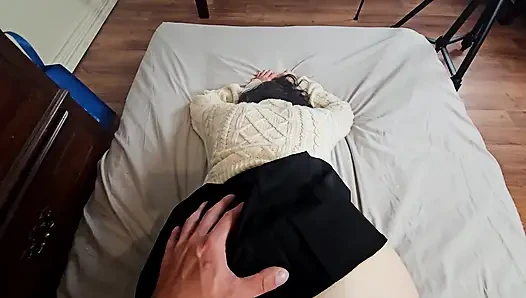 Cum in me! Petite Cutie begs for creampie from Big cock!!
