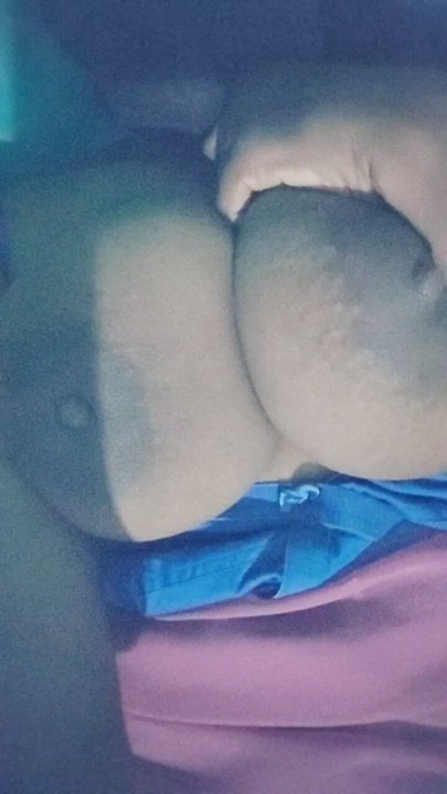 Boobs press orgasam