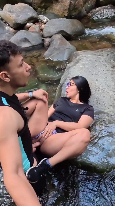 PART ONE fucking in the river.. SEX IN PUBLIC a madness lets her face be filled with cum | Clip 3