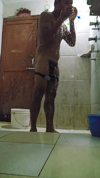 I made a video for you of me taking a shower with my big cock