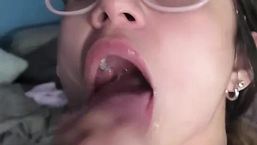 Neighbor gives me his milk in the face
