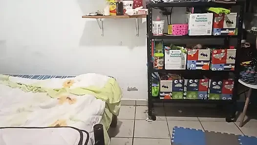 Sexy Stepmom Cleans the Bedroom in a Thong and Films Herself for Her Stepson