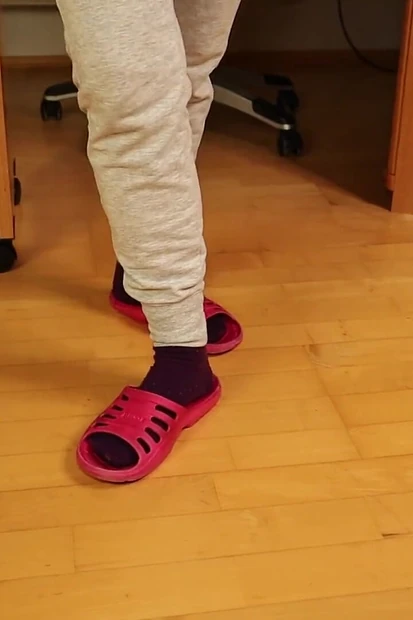 Dirty Socks & Slipper Tease - Worn Workout Look