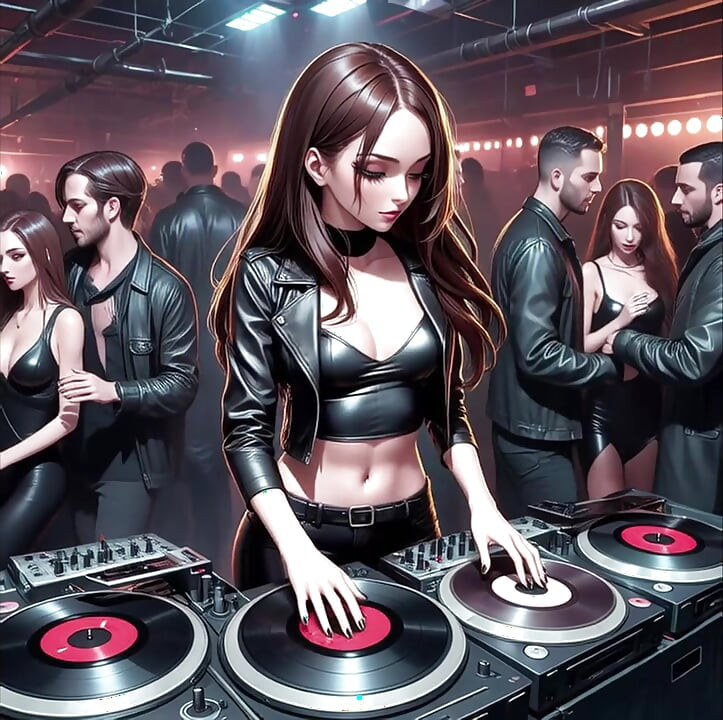 Anime seksi dj synthwave retrowave elektro ai