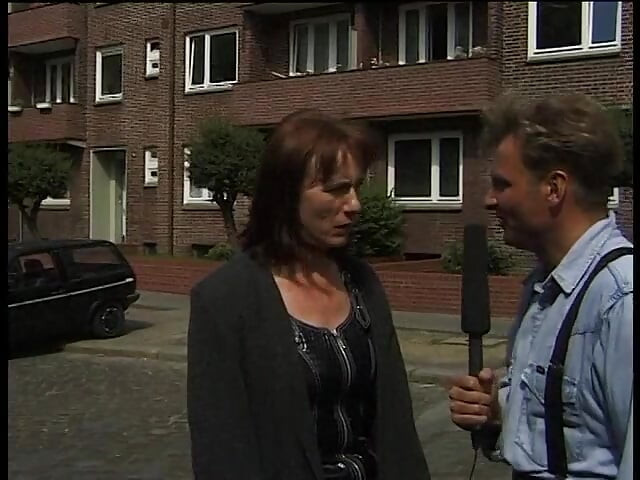 Blonde milf giving an interview