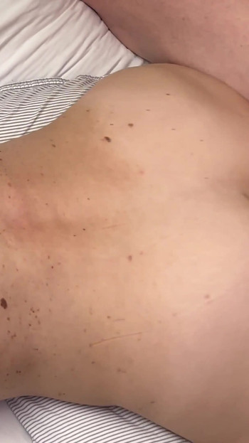 Powerful moment from "Slim hairy MILF fuck missionary and prone"