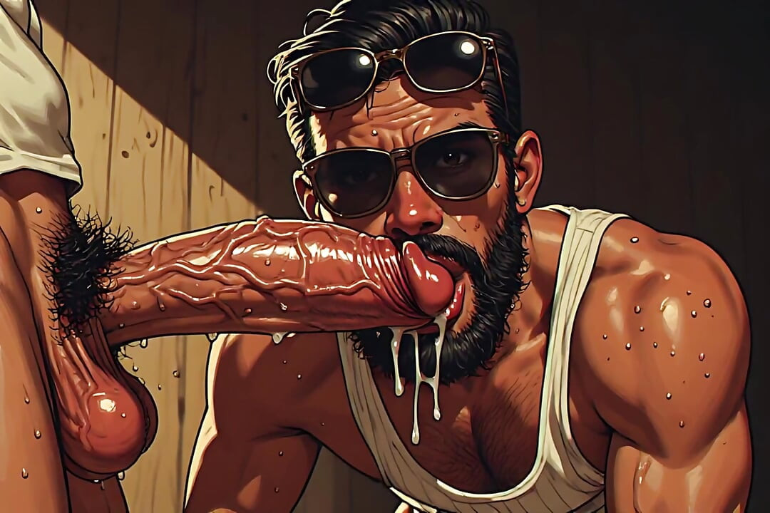 Mediterranean Men Blowjob Art
