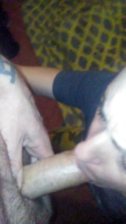 brunette whore loves cock on face and in mouth