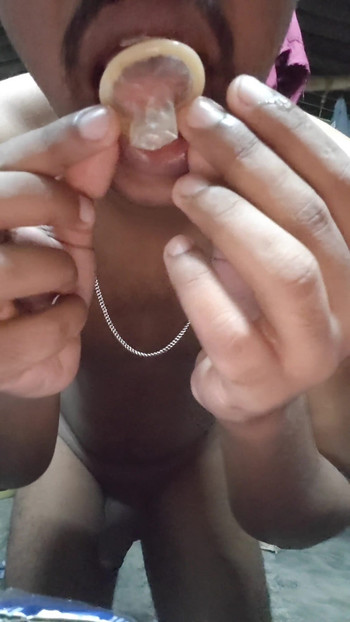 Spectacular moment from "Asian black men morning hard cumshot with durex condom"