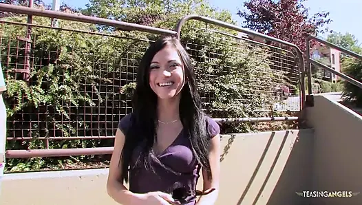 Brunette gets fucked doggy style after getting cunnilingus