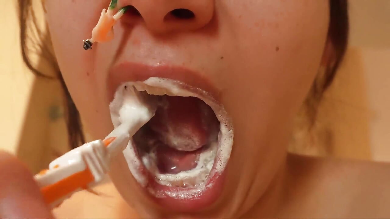 Giantess Stepsister Talks to Tiny Stepbrother About Watching Him Brush His Teeth and Then After Watching Him Use