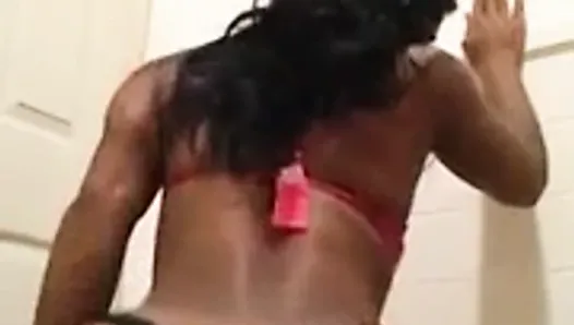Sexy Black Girl Twerking in a Black Thong